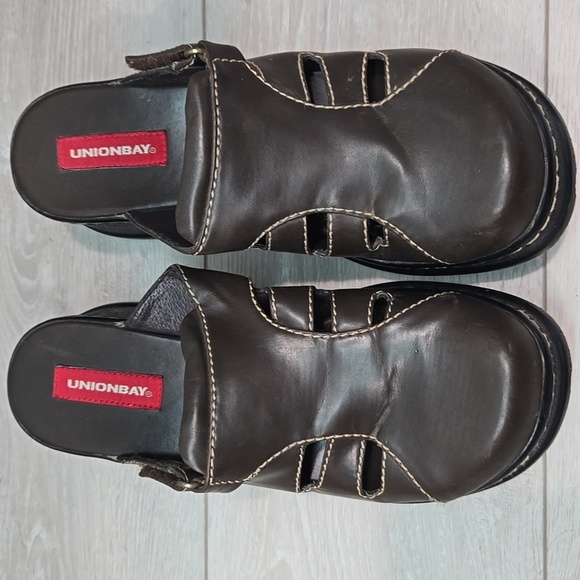 Vintage Unionbay Women Trivia Mary Jane Tracktor Chuncky Slip-On Clogs Shoes 9M - Picture 3 of 12